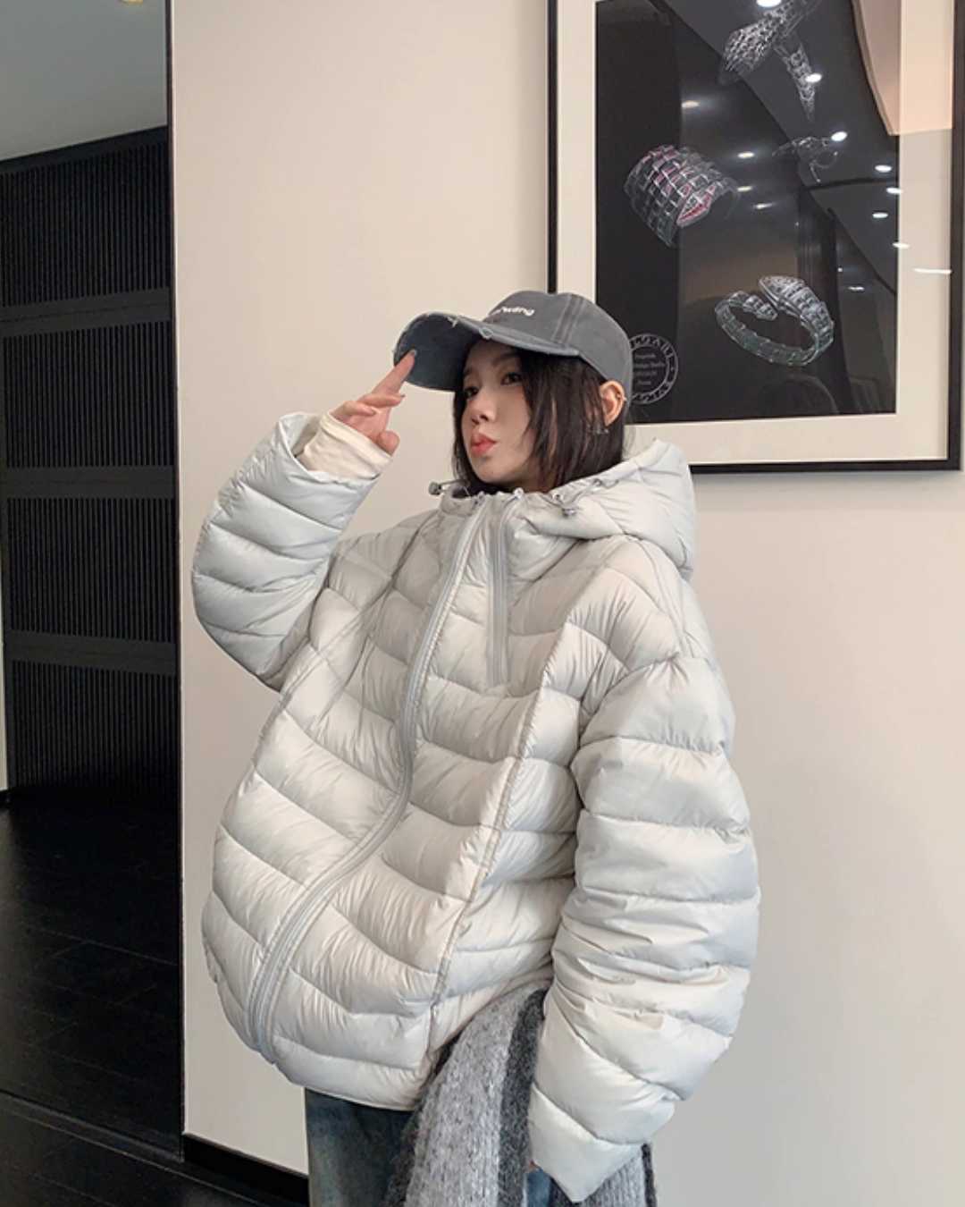 Mid-Length Down Hood Jacket YLS1010