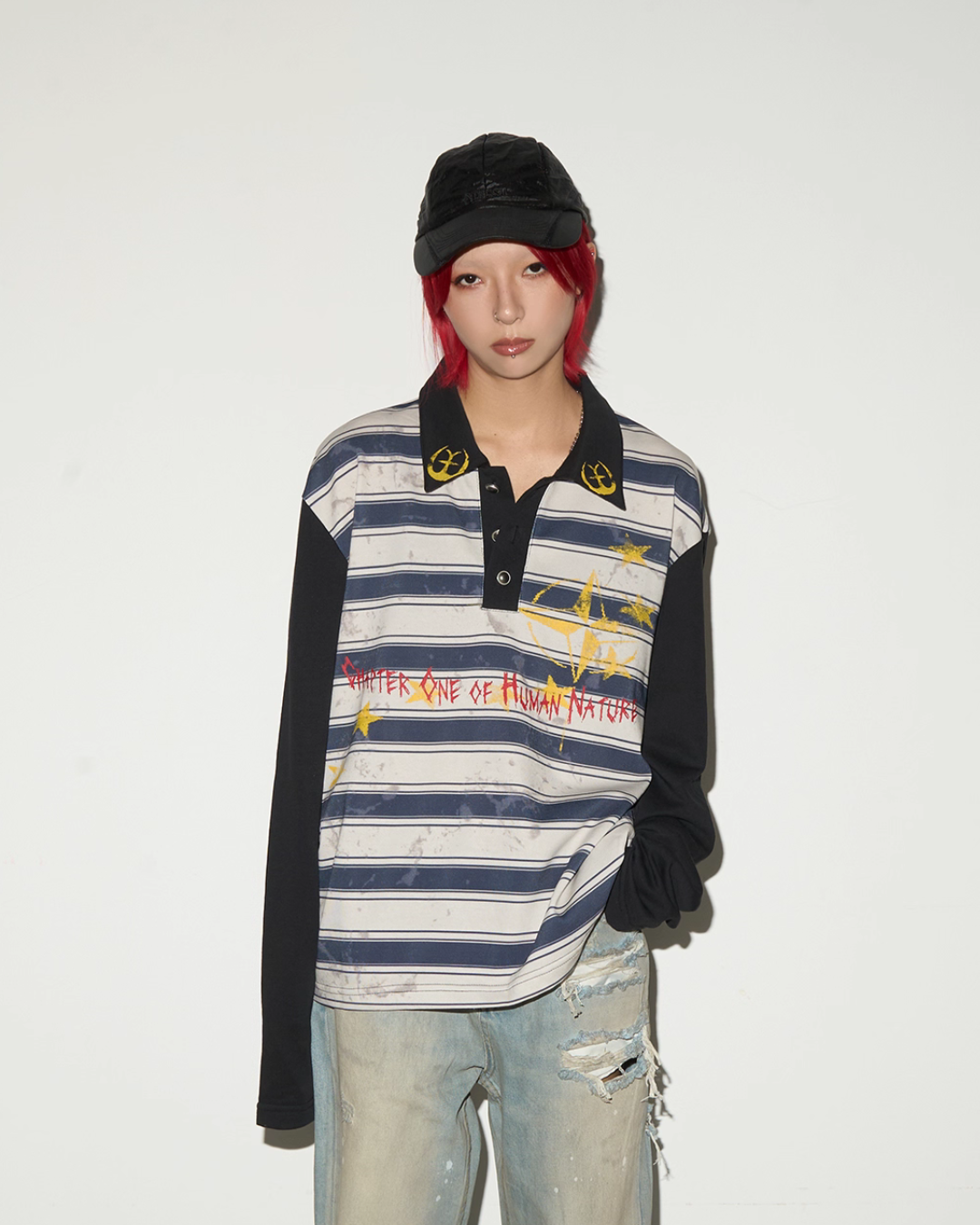 Polo Neck Long Sleeve T-Shirt MCY0013