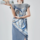 Printed Scarf Layered-Style Dress FER0291