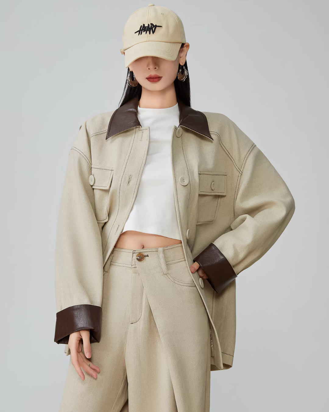 Retro Work Jacket / Wide Pants FER0096