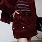 Retro Corduroy Jacket / Mini Skirt SUY0007