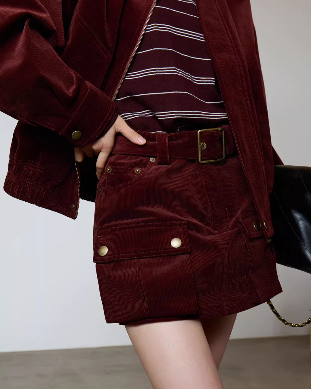 Retro Corduroy Jacket / Mini Skirt SUY0007