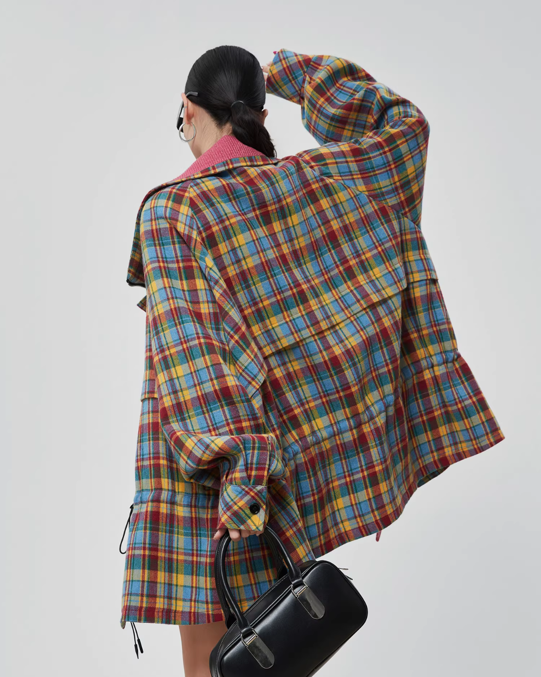 Retro Plaid Trench Coat FER0038