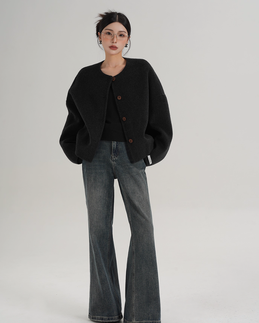 Crew Neck Knit Cardigan SRS0369