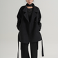 Half Turtleneck Black Coat SRS0320