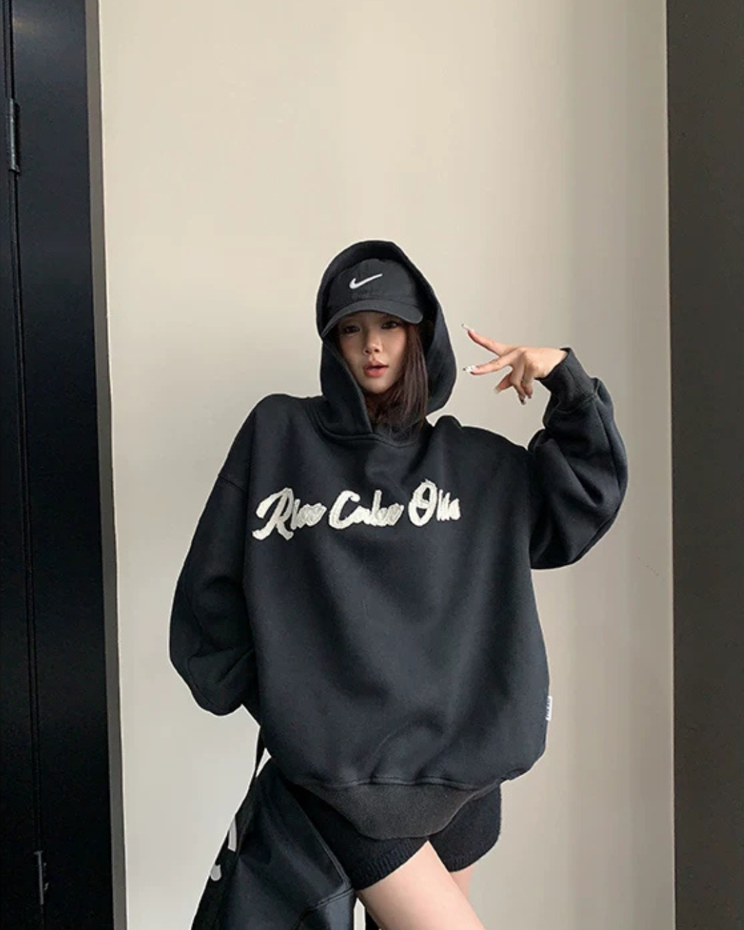 Oversized High-Neck Hoodie YLS1062