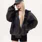 Leather Padded Bomber Jacket MAD0007