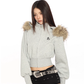Fur Cropped Zip Up Hoodie BGS0013