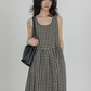 Round Neck Paid Dress VAS0082