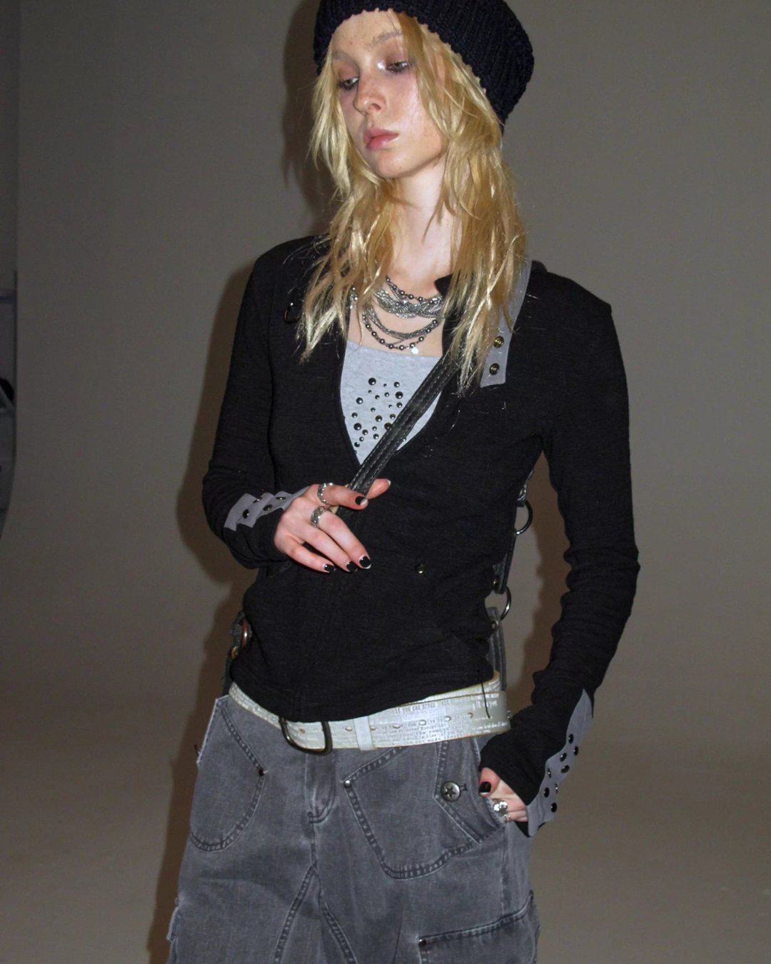 Stand Collar Metal Ring Jacket WAT0015