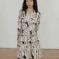 V-Neck Design Print Flare Dress VAS0003