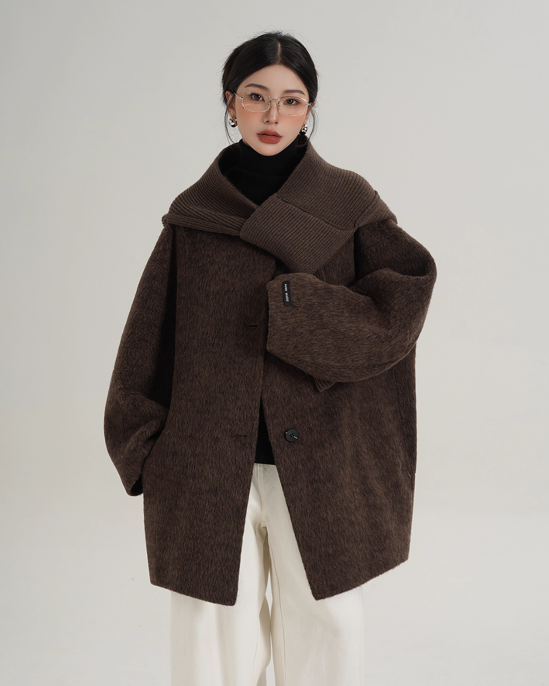 Scarf Design Wool Coat SRS0375