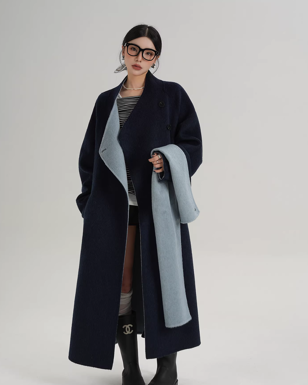 Scarf Design Long Wool Coat SRS0409