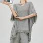 Poncho-Style Summer Knit Top / Half Pants FER0310