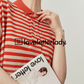 Polo Neck Orange Striped Dress LLA0413