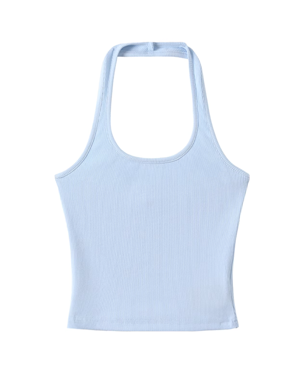 Blue Halter Top / White Tops / Striped Wide Pants WEO0051