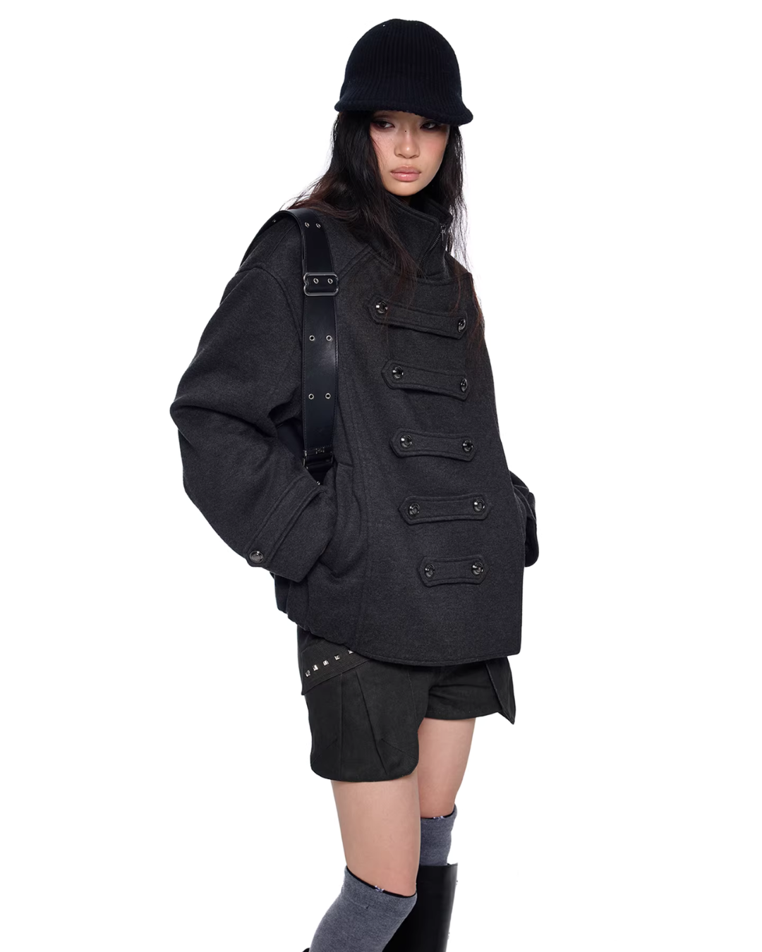 Short Double-Faced Wool Coat EZK0094