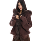 Fur Hood Zip Up Knit BGS0018