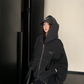 Studded Design Hooded Zip Jacket YLS1033
