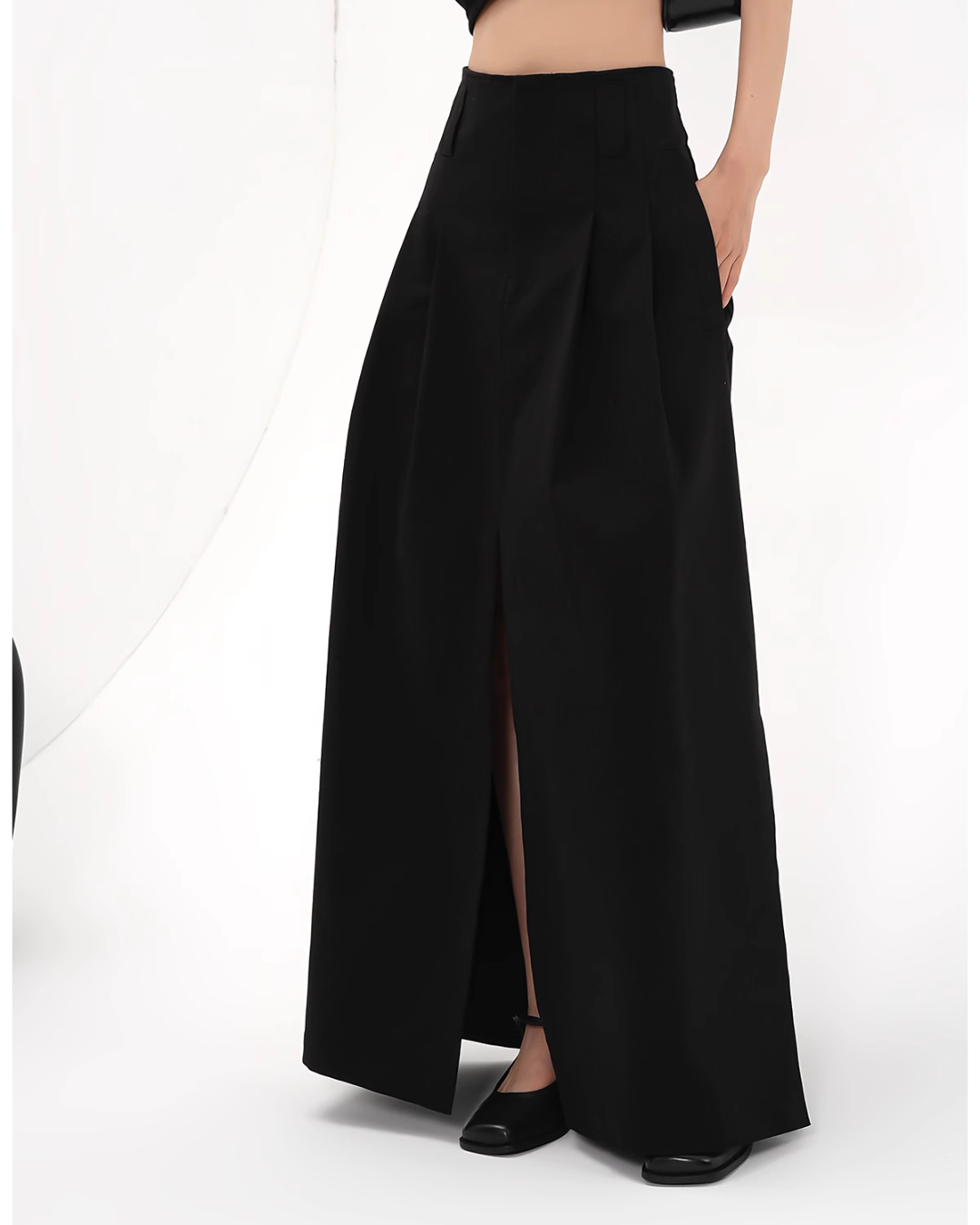 High Waist Slit Long Skirt SRS0278