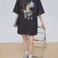 Trojan Print Oversized T-Shirt Dress FER0304