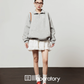 Half-Zip Sweat Top/Lace Mini Skirt LLA0565