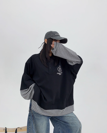 Layered Half Button Tops YLS0806