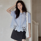 Puff Sleeve Striped Shirt SMS0007