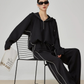 Half-Zip Sailor Collar Top / Wide Pants FER0374