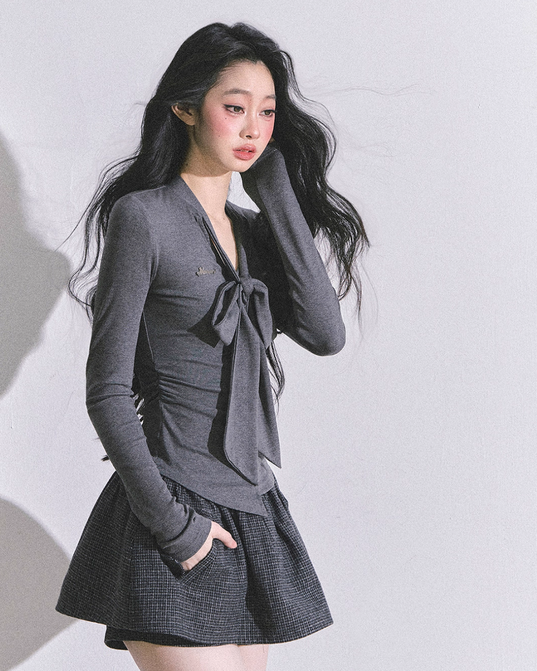 Ribbon Tie Long Sleeve Top LAS0039