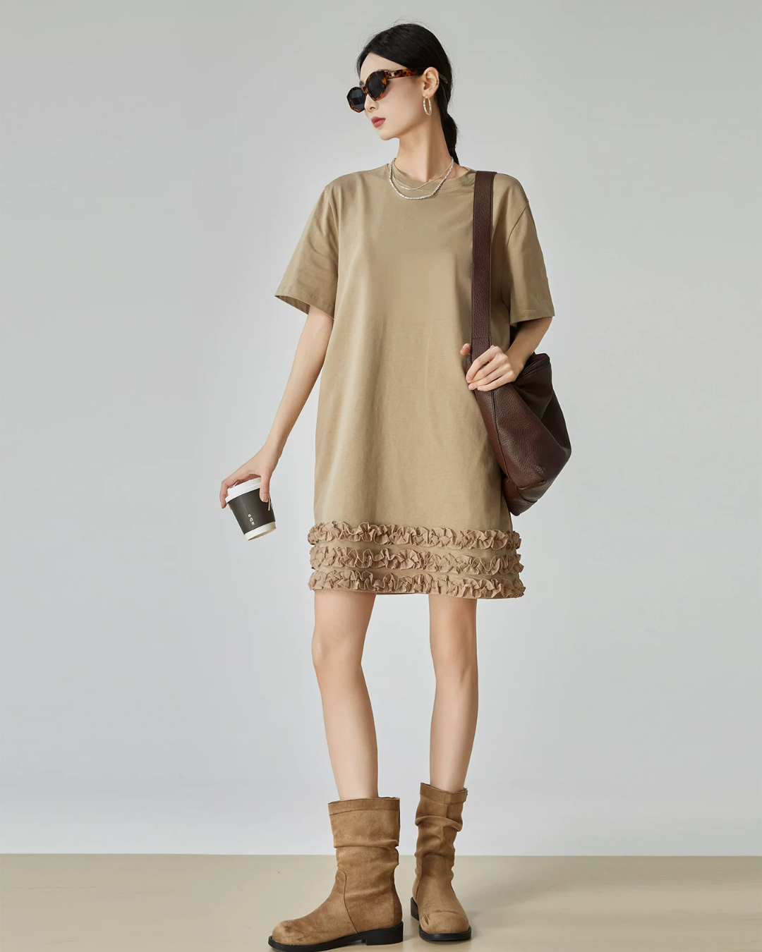 Churu Frill T-Shirt Mini Dress FER0129