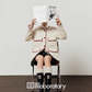 Elegant Tweed Jacket / Striped Pleated Skirt / White Long-Sleeve Shirt LLA0532