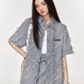 Fringe Retro Denim Shirt / Denim Mini Skirt EPU0013