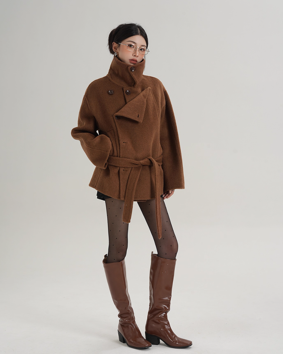 Stand Collar Wool Trench Coat SRS0376