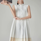 Sleeveless Shirt Pleated Dress FER0174