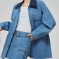 Blue Turn Collar Jacket / Work Skirt FER0376