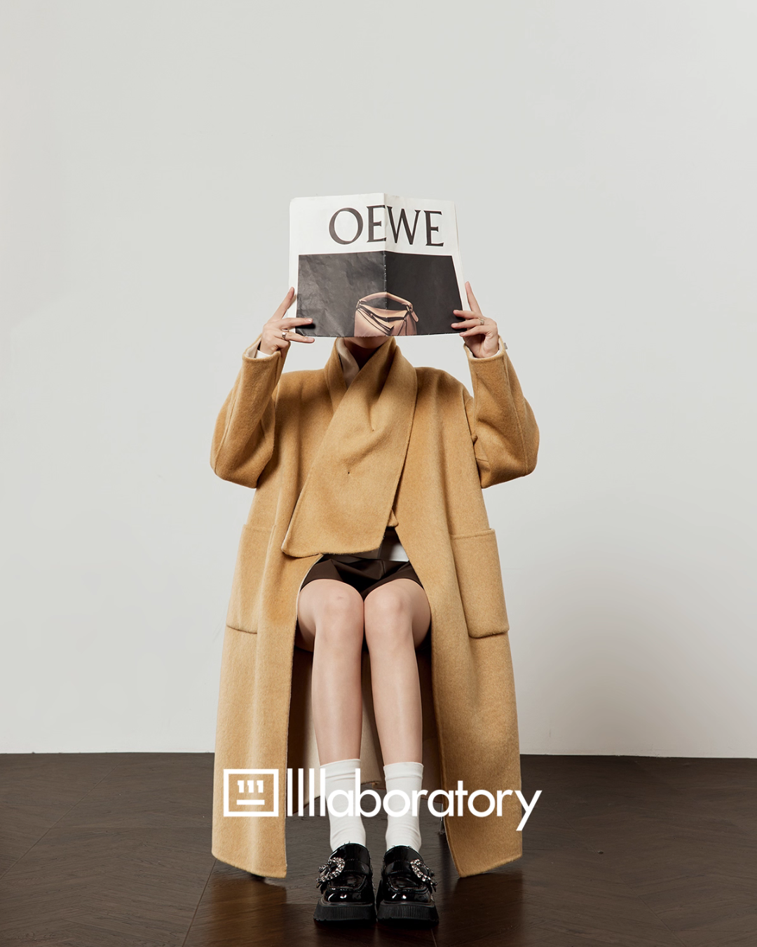 Long Coat With Scarf/Mini Skirt LLA0543