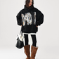 Lace Burnout Embroidered Hoodie ACS0342