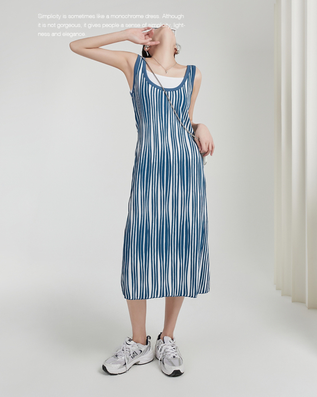 Striped Knitted Slip Dress LLA0105