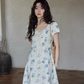 Puff Sleeve Floral Mini Dress  SMS0021