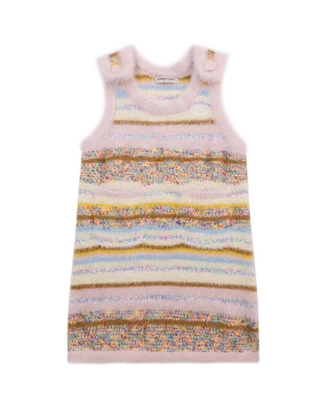 Pastel Multi Border Sleeveless Dress ZZF0325