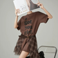 Checked Tulle Docking Mini Dress FER0163