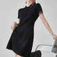 Blanket Stitch Half-Zip Polo Dress FER0201