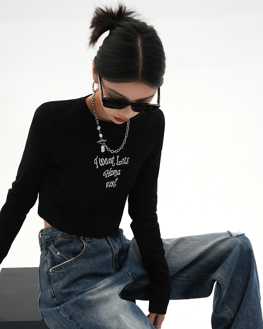 Cropped Logo Long T-Shirt SRS0014