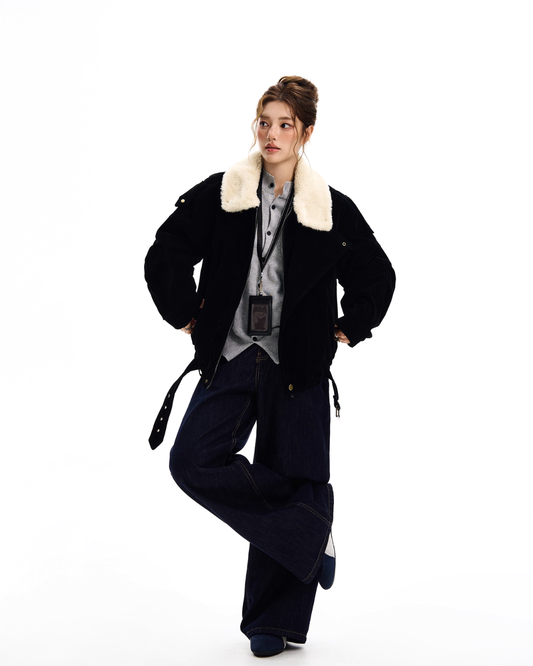 Fur Collar Suede Jacket HGX0047