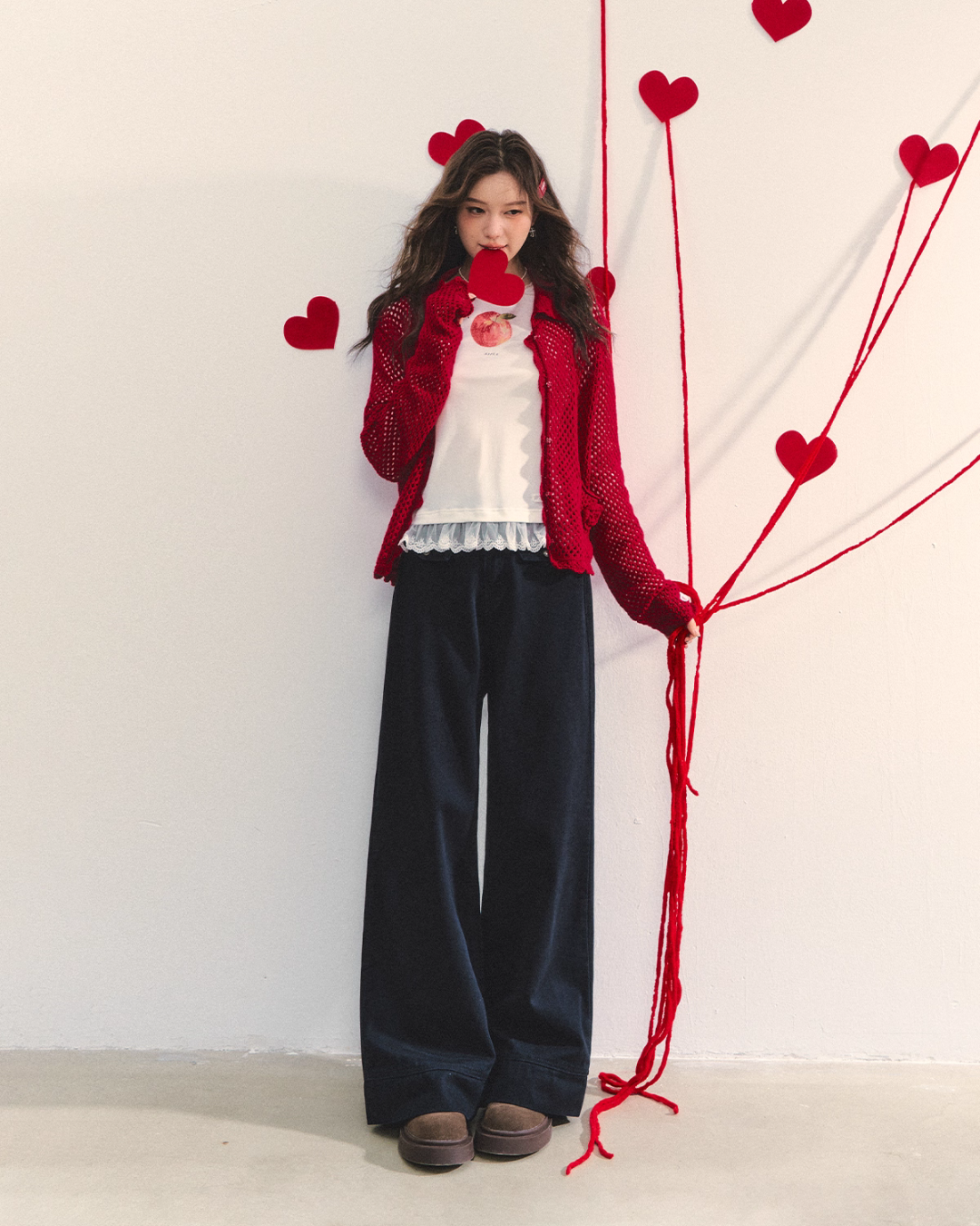 Fruit Print Long Sleeve Top / Wide Pants ASG0071