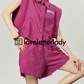 Retro Pink Striped Shirt / Wide Shorts LLA0151