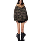 Camouflage Pattern Fur Collar Zip Jacket  FDR0012
