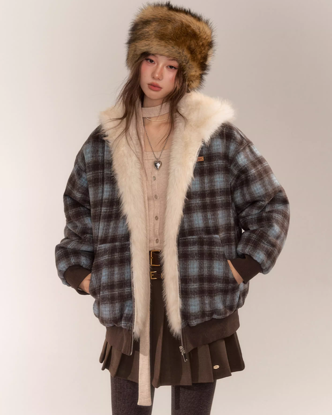 Reversible Check Fleece Jacket ASG0060