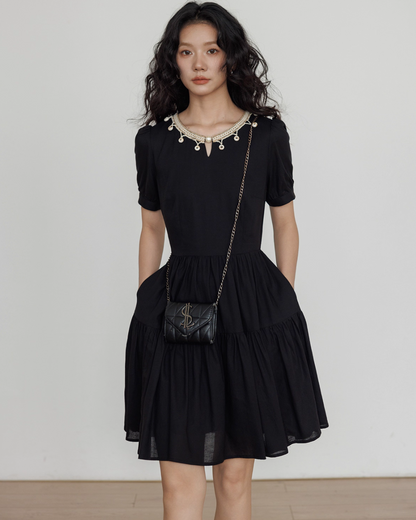 Round Neck Linen Dress VAS0131